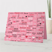 ラブ フォーエバー - バレンタインデーのタイポグラフィーパターン カード (裏面)