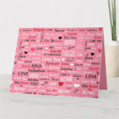 ラブ フォーエバー - バレンタインデーのタイポグラフィーパターン カード (正面)