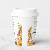 ラブ フォール スクリプト ブライダル シャワー 紙コップ (左)