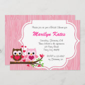 『ラブ·フクロウ』枝の招待状 招待状 (正面/裏面)