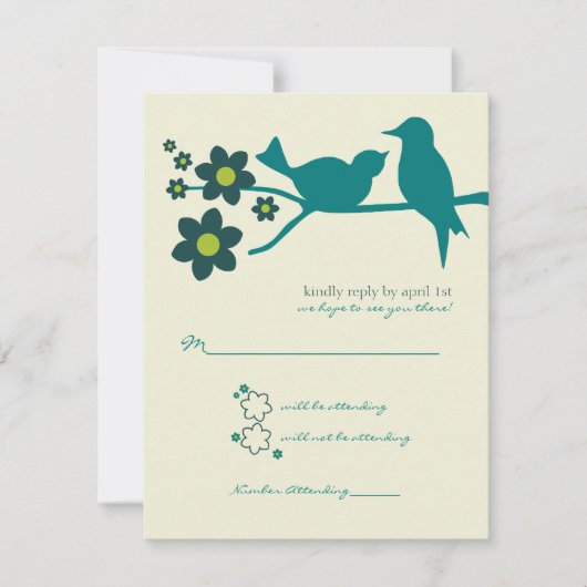 ラブ・フライト・レスポンス {ピーコック} 2つのお知らせ 出欠カード (正面)