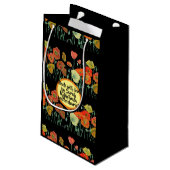 ラブ フラワーズ オレンジ ポピー フローラル ギフト バッグ スモールペーパーバッグ (裏面アングル)