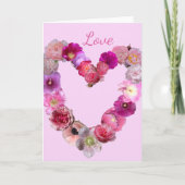 ラブ フラワー ハート カード (正面)