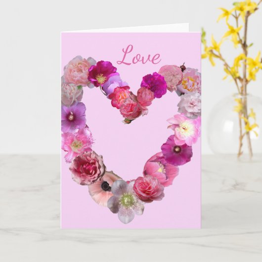 ラブ フラワー ハート カード (黄色い花)