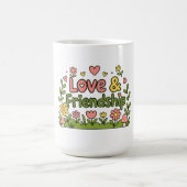 ラブ&フレンズ 15 oz 美的セラミックマグ コーヒーマグカップ (中央)