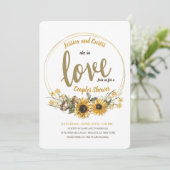 ラブ フローラル カップル シャワー 招待状 (スタンド正面)