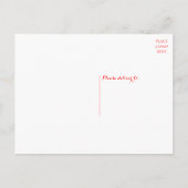 ラブ フローラル メイソンジャー 赤いハート ウェディング パーティー インビテーションポストカード (裏面)