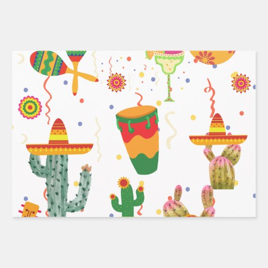 ラブ ブライズ シャワー パーティーのお土産 メキシコ風 タコ ラッピングペーパーシート (正面2)