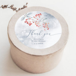 ラブ ブライダルシャワーの感謝を雪の愛で ラウンドシール