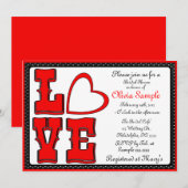 ラブ ブライダルシャワー 招待状 (正面/裏面)