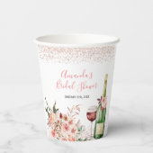 ラブ ブラッシュ ピンク ブライダル シャワーにお祝いを 紙コップ (裏面)