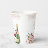 ラブ ブラッシュ ピンク ブライダル シャワーにお祝いを 紙コップ (左)