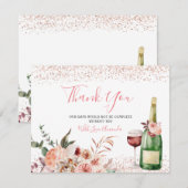 ラブ ブラッシュ ピンク ブライダル シャワー サンキューカード (正面/裏面)