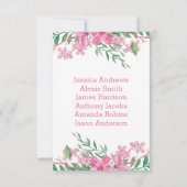 ラブ ブルーム ピンク テーブル ナンバー シーティング チャート 招待状 (裏面)