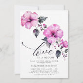 ラブ ブルーム ボールド ヒビスカス トロピカル ブライダル シャワー 招待状 (正面)