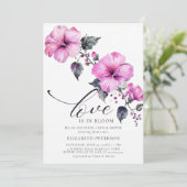 ラブ ブルーム ボールド ヒビスカス トロピカル ブライダル シャワー 招待状 (スタンド正面)