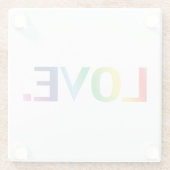 ラブ，プライドlgbt lgbtqゲイ同性愛者レインボーカラー ガラスコースター (裏面)