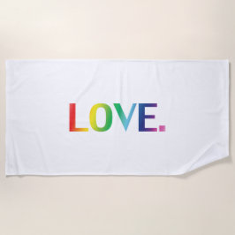 ラブ，プライドlgbt lgbtqゲイ同性愛者レインボーカラー ビーチタオル
