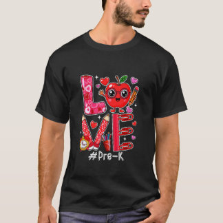 ラブ プレK かわいい ハート バレンタインデー 生徒 Tシャツ