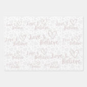 ラブ&ホワ信じイドードルパステルハート紙 ラッピングペーパーシート (正面2)