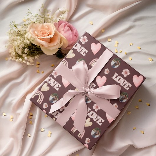 ラブ ボヘミア レインボー フォト ラッピングペーパー