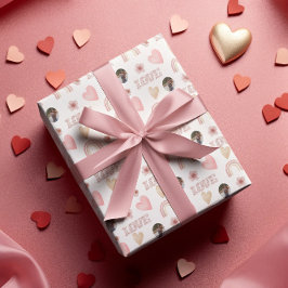 ラブ ボーホー レインボー フォト ラッピングペーパー