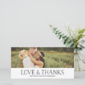 ラブ&ボ感謝していホー |さん結婚はフォトカード サンキューカード (スタンド正面)