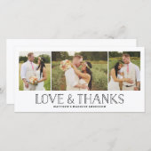 ラブ&ボ感謝していホー |さん結婚はフォトカード サンキューカード (正面/裏面)