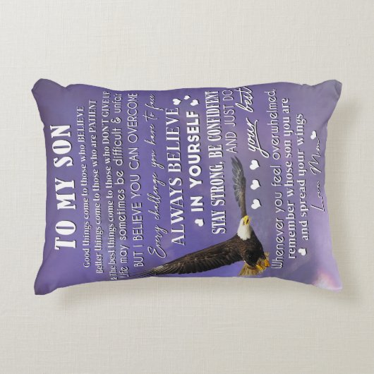 ラブ·ママの贈り物から息子に個人設定 アクセントクッション (正面)