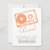 ラブ ミックス テープ 結婚式 Save the Date のお知らせ 招待状 (正面)