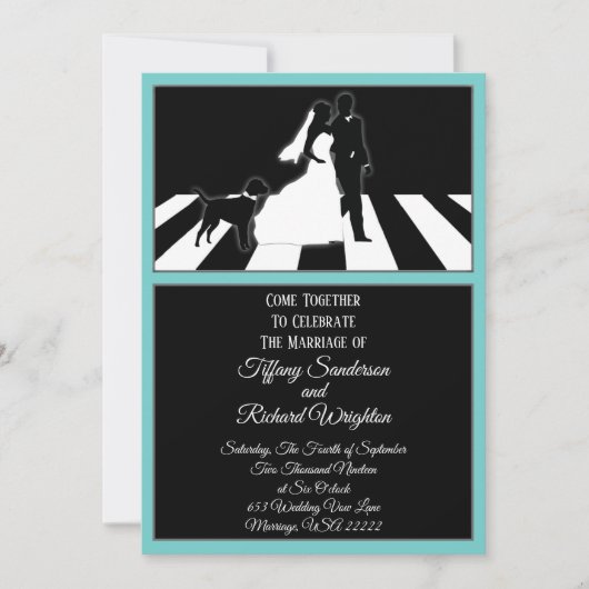 ラブ ミュージック ドッグ ウェディング インビテーション (正面)