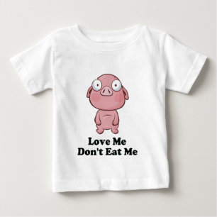 ラブ·ミー·ドン·トゥ·ミ食べー·ブタ·デザイン ベビーTシャツ