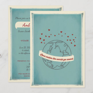 ラブ メイクス ザ ワールド ゴー ラウンド ウェディング インビテーション