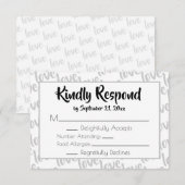 ラブ モダンスクリプト タイポグラフィー RSVP (正面/裏面)