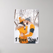 ラブ モダン スクリプト カップル フォト エレガント キャンバスプリント (正面)