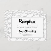 ラブ モダン スクリプト タイポグラフィー レセプション 招待状 (正面/裏面)