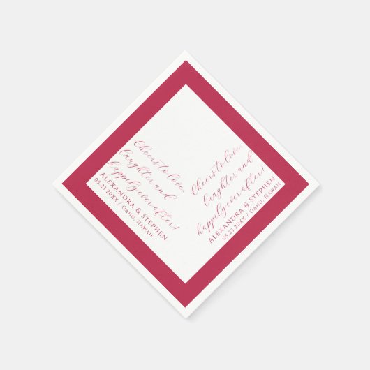 ラブ モダン スクリプト ヴィバ マゼンタを讃えて スタンダードカクテルナプキン (角)