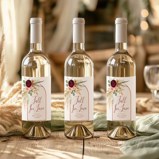 ラブ モダン ボーホー パンパス グラス ラスト ブライダル ワインラベル