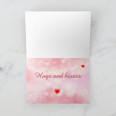 ラブ・ユー かわいいピンクのキッス ハリネズミ バレンタイン カード (内部)