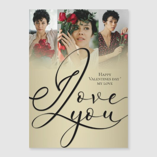 ラブ・ユー・エレガント・ゴールド・バレンタインデーの写真 (正面)