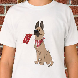 ラブ・ユー・キュート・ドッグ・アート グラフィック カスタム ホワイトTシャツ Tシャツ