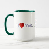 ラブ・ユー・シングル・レッド・ローズ・ツートン・コーヒー マグカップ (左)