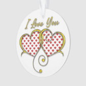ラブ・ユー・デザイン ゴールドハート オーナメント (正面)