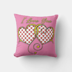 ラブ・ユー・デザイン ゴールドハート クッション