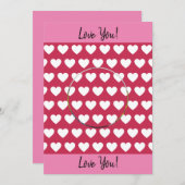 ラブ・ユー！ ハートと写真のバレンタイン シーズンカード (正面/裏面)