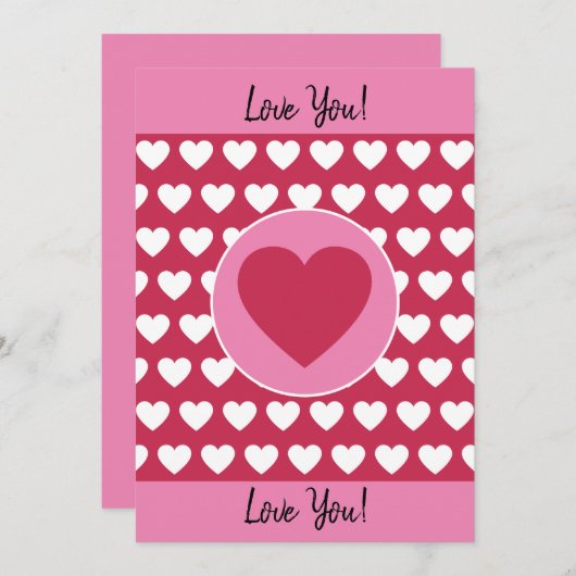 ラブ・ユー! ハートと写真のバレンタイン シーズンカード (正面/裏面)