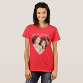 ラブ・ユー・ハート写真立てかわいい Tシャツ (正面フル)