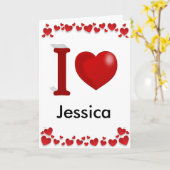 ラブ・ユー バレンタインデー オーダーメイド カード (黄色い花)