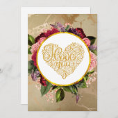 ラブ・ユー・ファンシー・ゴールド・オルネイト・ハート シーズンカード (正面/裏面)