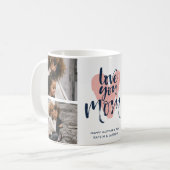 ラブ·ユー·ママ·スリー·フォト·コラージュ コーヒーマグカップ (正面左)